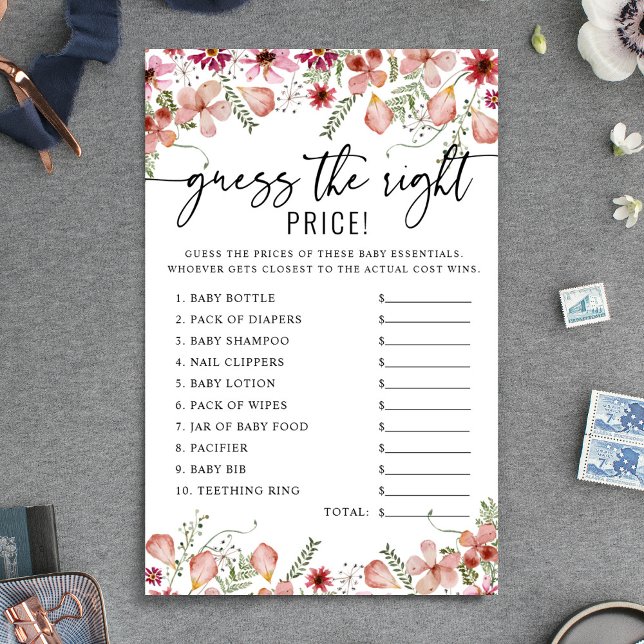 Guess the Right Price Pink Girl Baby Shower Game (Creator Uploaded)