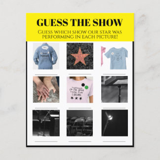 Guess the Show Personalised Playbill Party Game