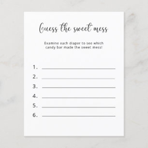 Guess the Sweet Mess - Baby Shower Game