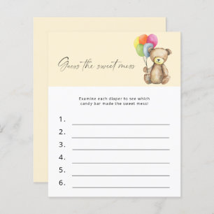 Guess the Sweet Mess Baby Shower Game - Bear