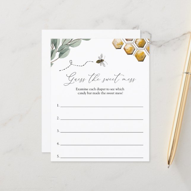 Guess the Sweet Mess Bee Baby Shower  (Front/Back In Situ)