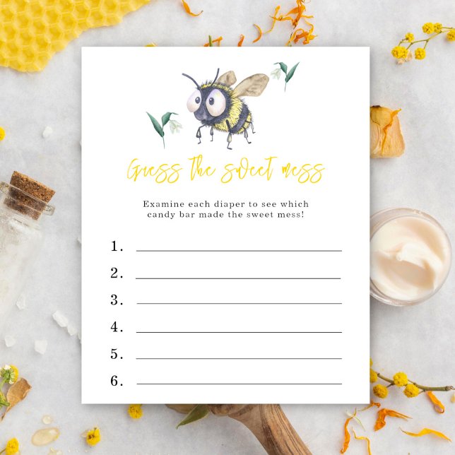 Guess the sweet mess - Bee baby shower game (Creator Uploaded)