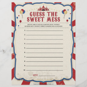 Guess The Sweet Mess [Circus Theme] Custom Letterhead