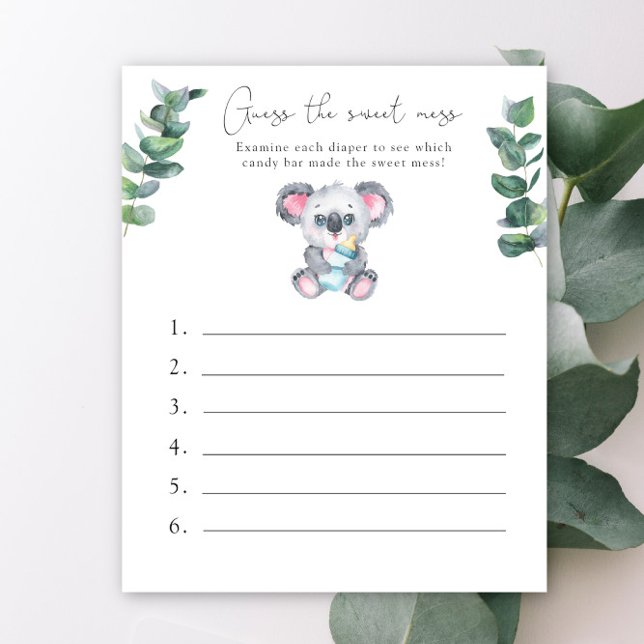 Guess the Sweet Mess - Koala Baby Shower (Creator Uploaded)