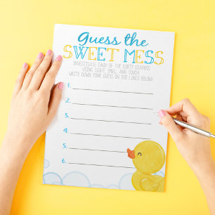 Guess The Sweet Mess Rubber Duck Game Answer Notepad