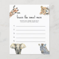 Guess the sweet mess - safari baby shower game