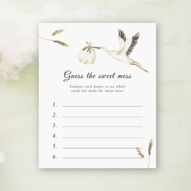 Guess the Sweet Mess - Stork Baby Shower Game (Creator Uploaded)