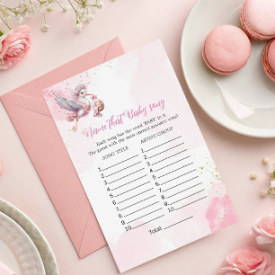 Guess the Tune Baby Shower Song Game Pink Shower 