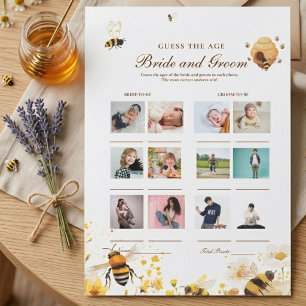 Guess their agee bride &  Groom shower game Card