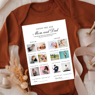 Guess their agee bride &  Groom shower game Card