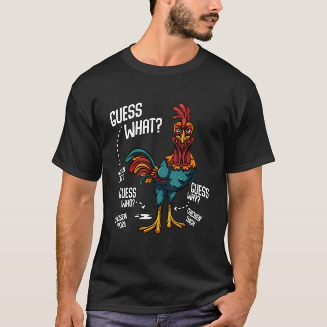 Guess W Chicken Butt Chicken Animal T-Shirt (Front)