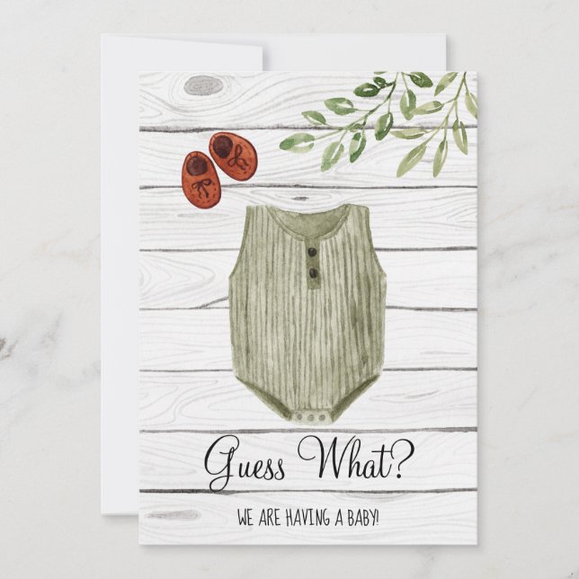 Guess What Boho Baby Cloth| Baby Announcement  (Front)