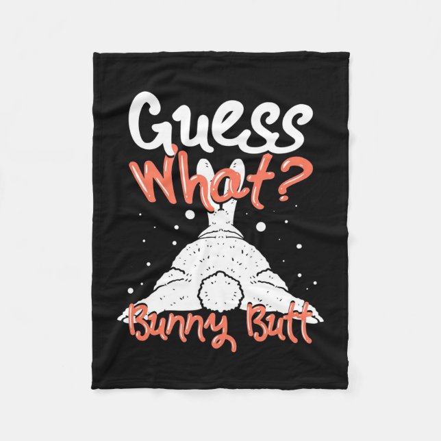 Guess What Bunny Rabbit Fleece Blanket (Front)