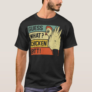 Guess What Chicken Butt Funny Chicken Joke Retro V T-Shirt