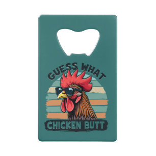 Guess What Chicken Butt Funny Retro Rooster