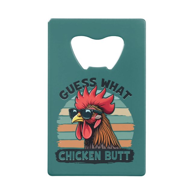 Guess What Chicken Butt Funny Retro Rooster (Front)