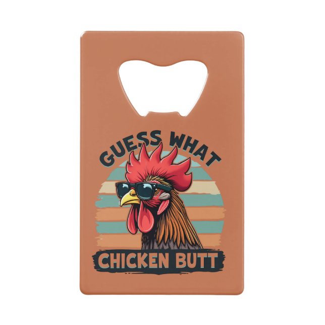 Guess What Chicken Butt Funny Retro Rooster (Front)