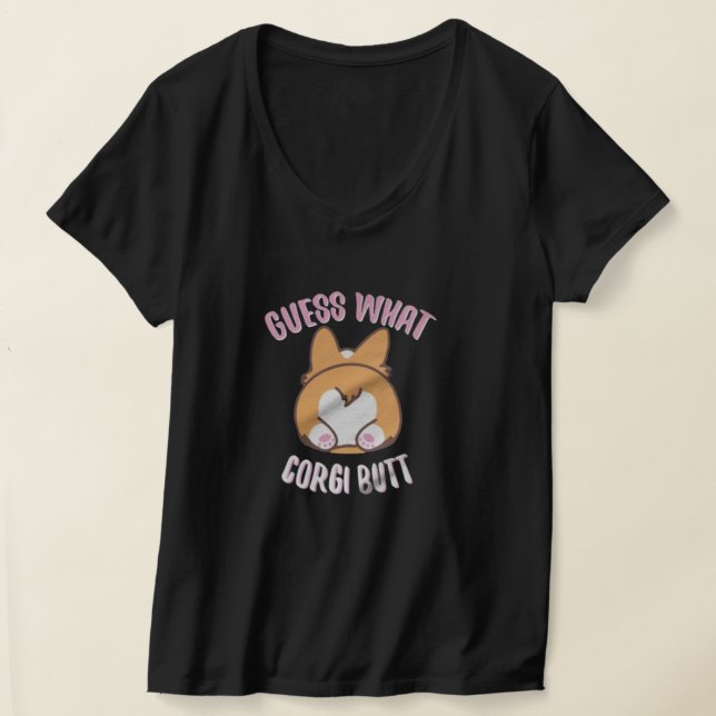 GUESS WHAT Corgi Butt T-Shirt (Laydown)