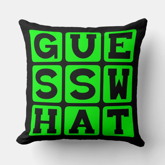 Guess What, Holding Onto A Secret Cushion (Front)