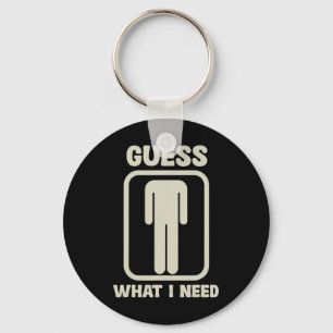 Guess What I Need Head Graphic Key Ring