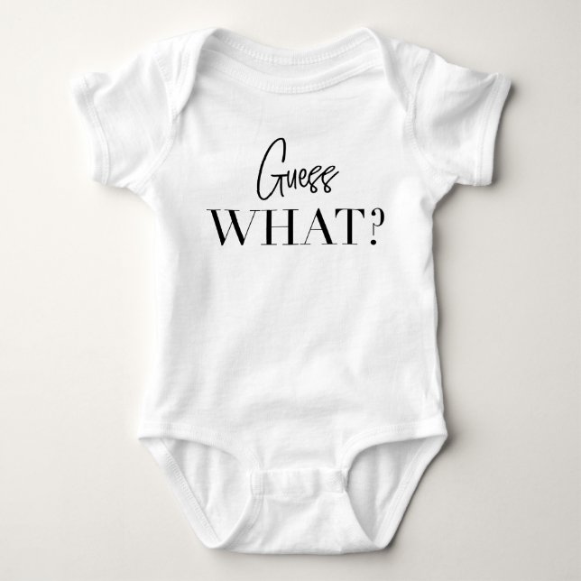 Guess what? )I'm pregnant!) baby announcement Bodysuit (Front)
