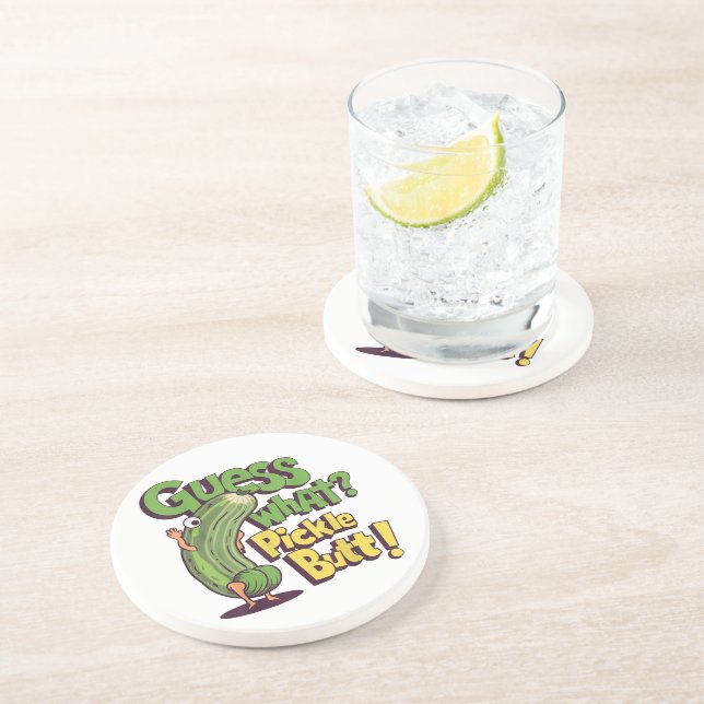 Guess What_ Pickle Butt! Funny Cucumber Coaster (Side)