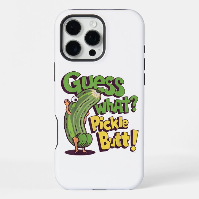 Guess What_ Pickle Butt! Funny Cucumber iPhone Case (Back)