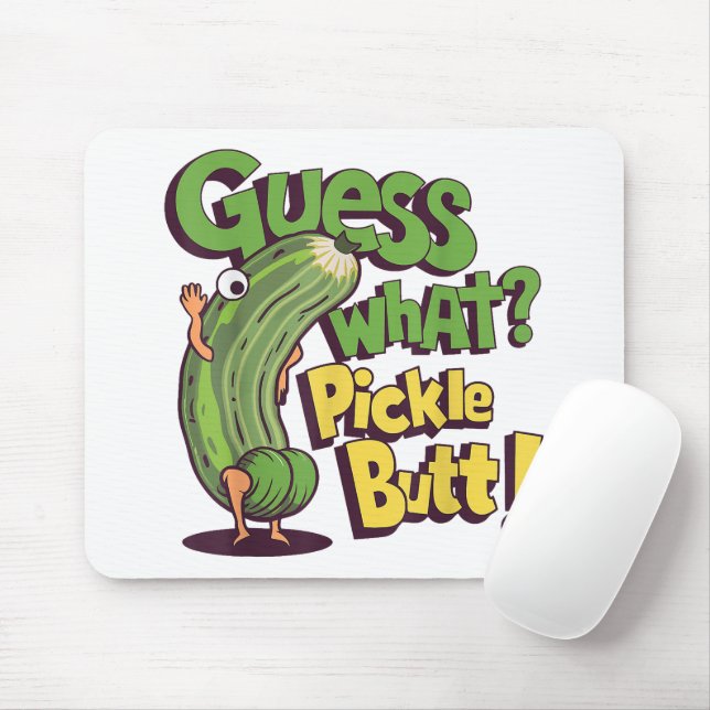 Guess What_ Pickle Butt! Funny Cucumber Mouse Pad (With Mouse)