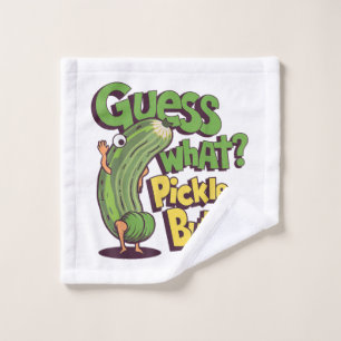 Guess What_ Pickle Butt! Funny Cucumber Wash Cloth