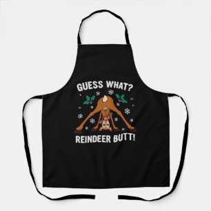 Guess What Reindeer Butt Christmas Joke Apron