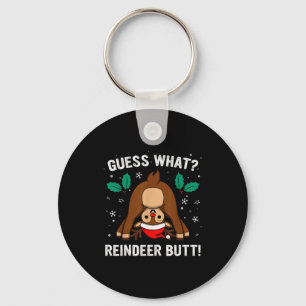 Guess What Reindeer Butt Mens &amp; Boys Funny Ugl Key Ring