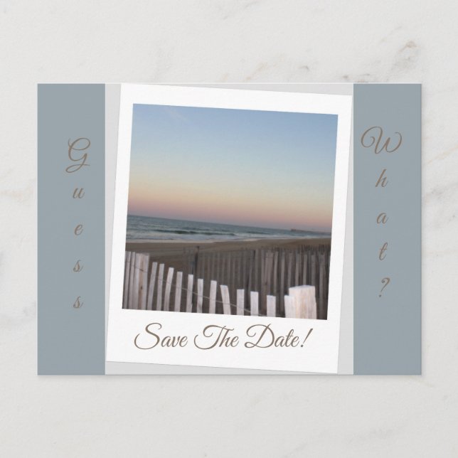 Guess what? Save the date Announcement Postcard (Front)