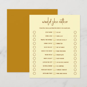 Guess What The Bride Would Pick Bridal Shower Game