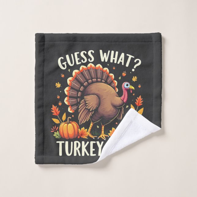 Guess What? Turkey Butt Thanksgiving Funny  Wash Cloth (Wash Cloth)