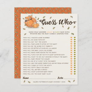 Guess Who Autumn Baby Shower Game