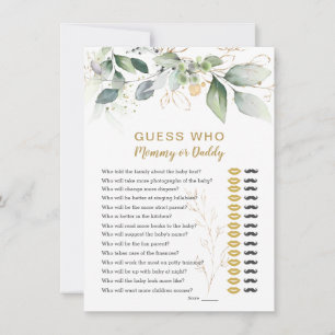 Guess Who Baby Shower Game Floral Greenery Invita Invitation