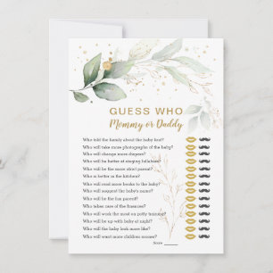 Guess Who Baby Shower Game Floral Greenery Invita Invitation