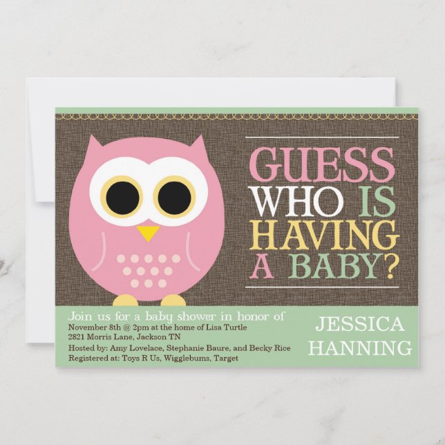 Guess Who Baby Shower Invitation (Front)