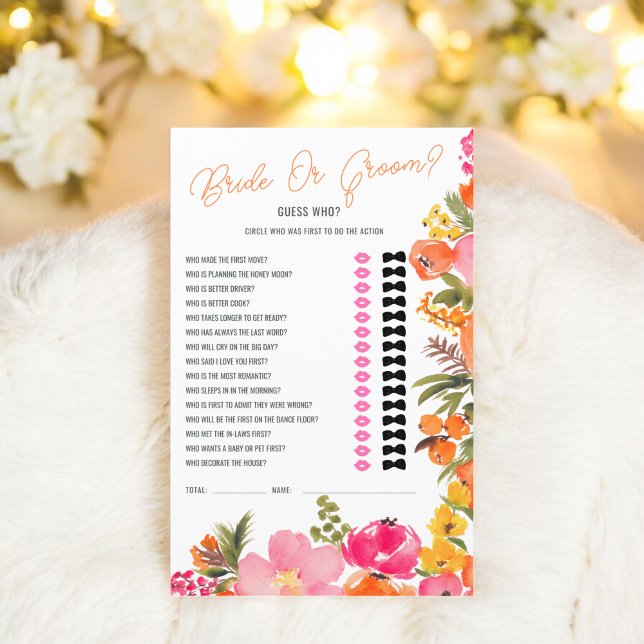 Guess who bold flowers bridal shower game (Guess who bold flowers bridal shower game)