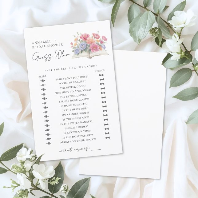 Guess Who Book Bridal Shower Game (Guess Who Book Bridal Shower Game)