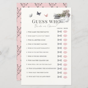 Guess Who Bride Groom Book Pk Bridal Shower Game