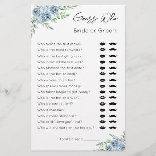 Guess Who- Bride or Groom- Bridal Shower Game
