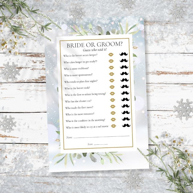 Guess Who Greenery Winter Bridal Shower Game (Guess Who Greenery Winter Bridal Shower Game)