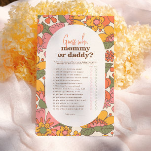 Guess Who Groovy Retro Flowers Boho Baby Shower