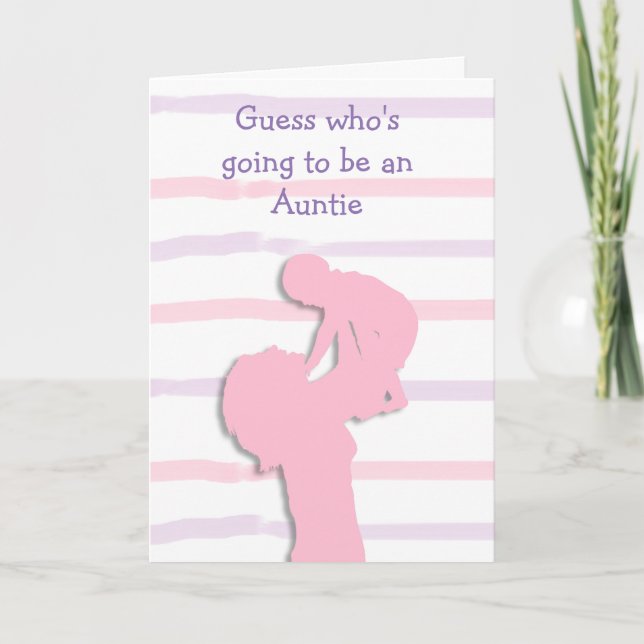 Guess Who is going to be an Aunt Card (Front)