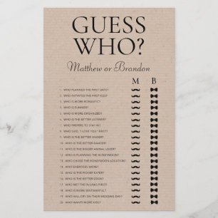 Guess Who LGBTQ  Shower Game