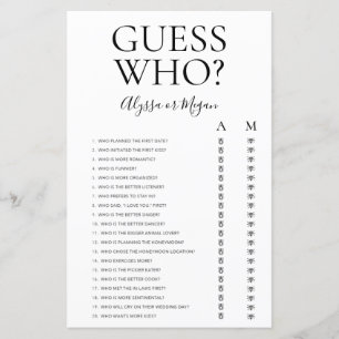 Guess Who LGBTQ Shower Game