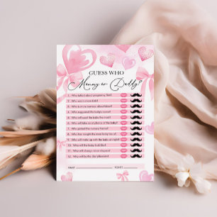 Guess Who, Mommy or Daddy, Heart Baby Shower Game