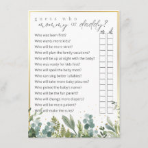 Guess Who Mum or Dad Baby Animals Baby Shower Game