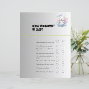 Guess Who Mum or Dad Baby Shower Game